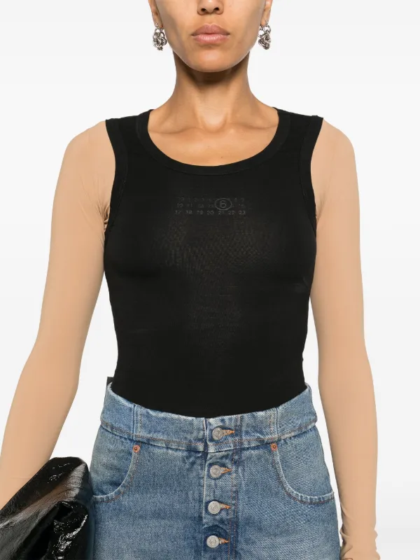 MM6 Maison Margiela レイヤード トップ | ブラック | FARFETCH JP MM6 Maison Margiela レイヤード トップ | ブラック | FARFETCH JP