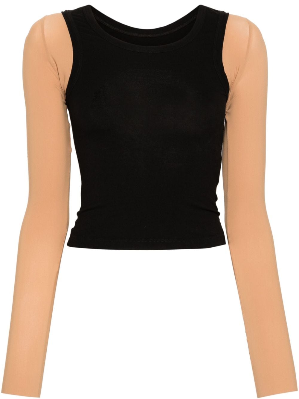 Shop Mm6 Maison Margiela Numbers-motif Layered Top In Black