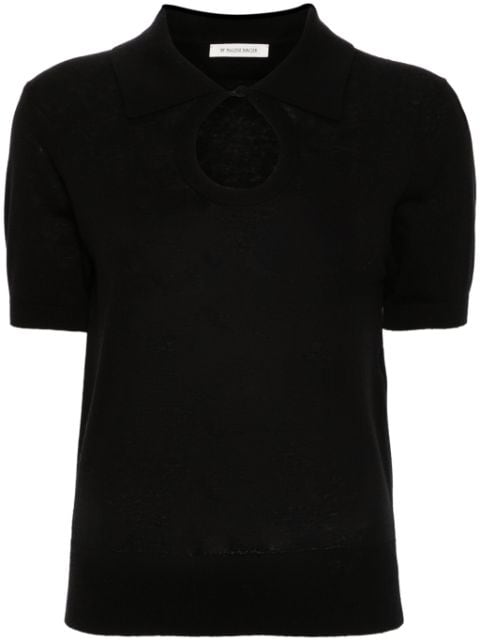 By Malene Birger keyhole-neck ribbed polo top