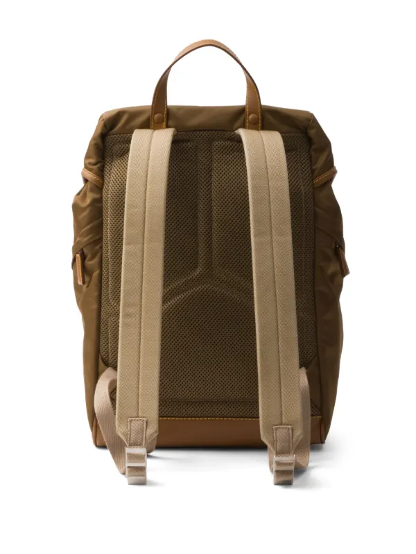 Prada triangle-logo Buckled Backpack | Brown | FARFETCH