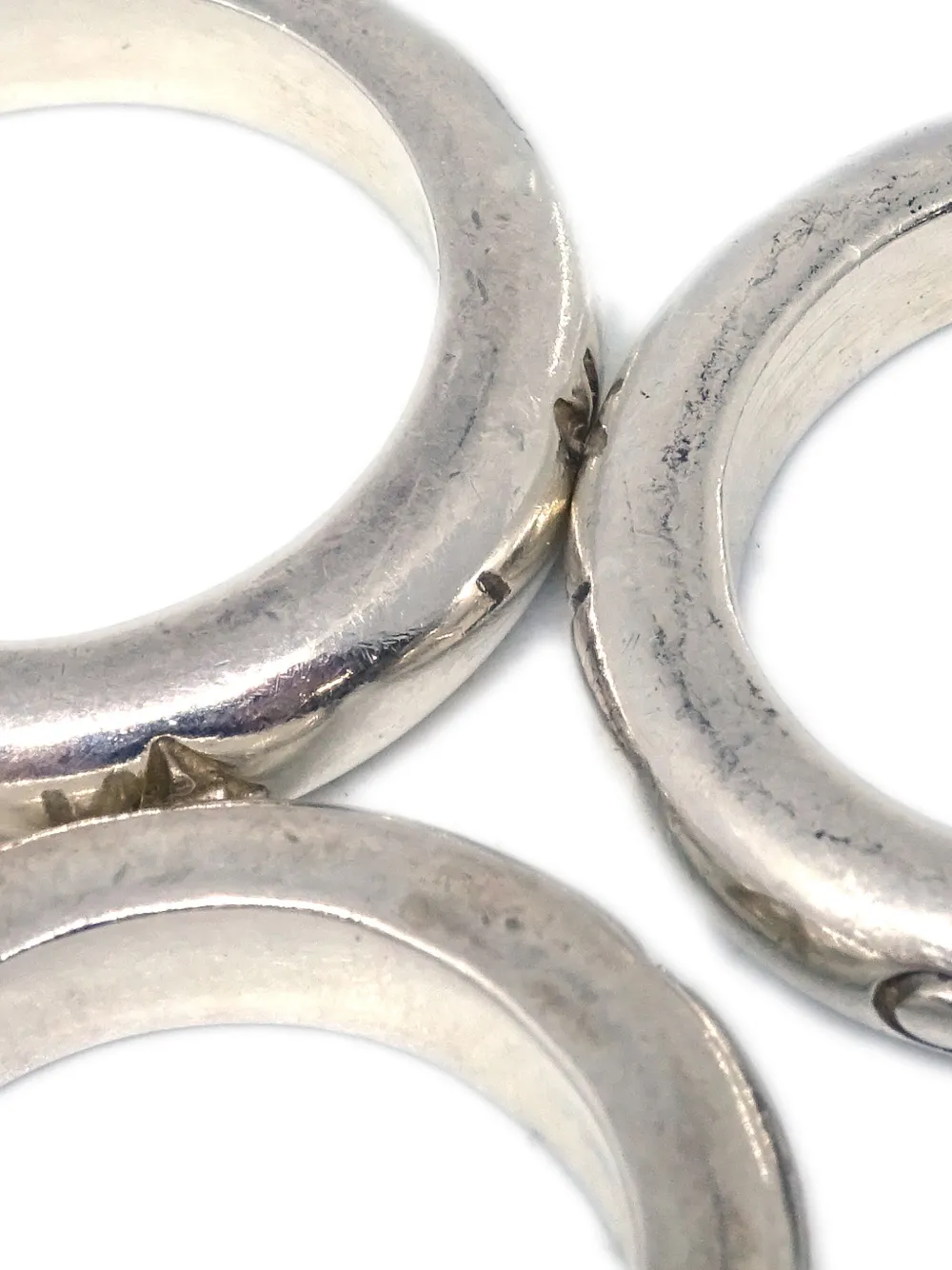 CHANEL Pre-Owned 1990-2000s logo-engraved ring (set of three) - Zilver
