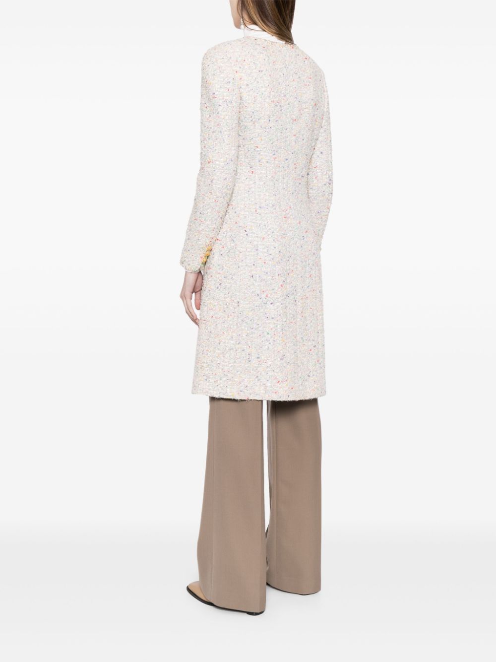 CHANEL 1987 single-breasted tweed coat Women