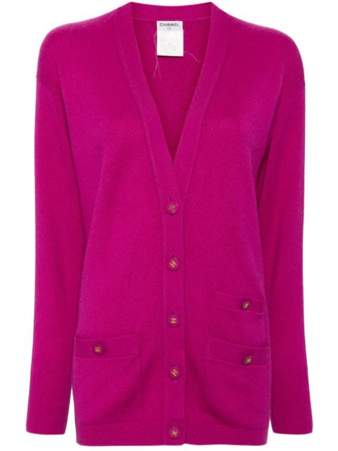 HOT SALE CHANEL 1995 V-neck cashmere cardigan Women