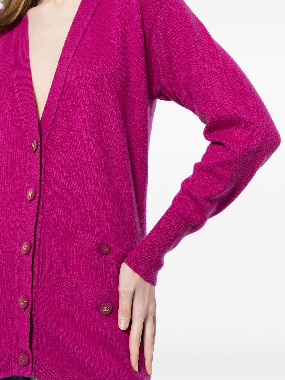 CHANEL 1995 V-neck cashmere cardigan Women