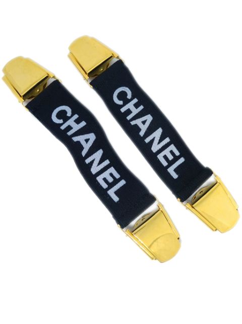 HOT SALE CHANEL 1990-2000s logo-jacquard armbands (pack of two) Women