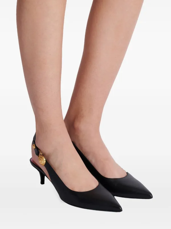 Balmain Eva slingback カーフスキン スリングバック パンプス Balmain Eva 50mm Leather Slingback Pumps | Black | FARFETCH UK