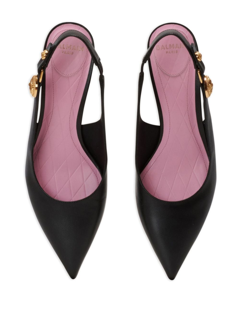 Balmain Eva 50 mm leren slingback pumps Zwart