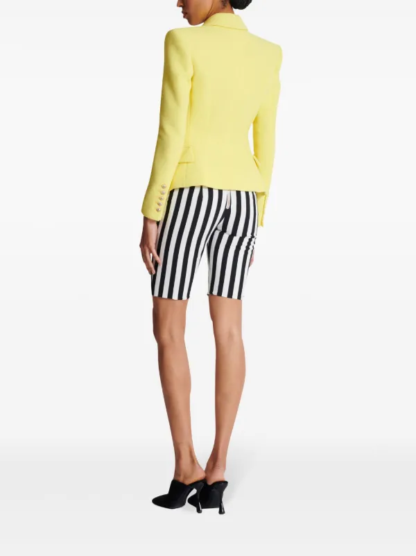 Balmain peak lapel two tone Blazer Yellow FARFETCH AU