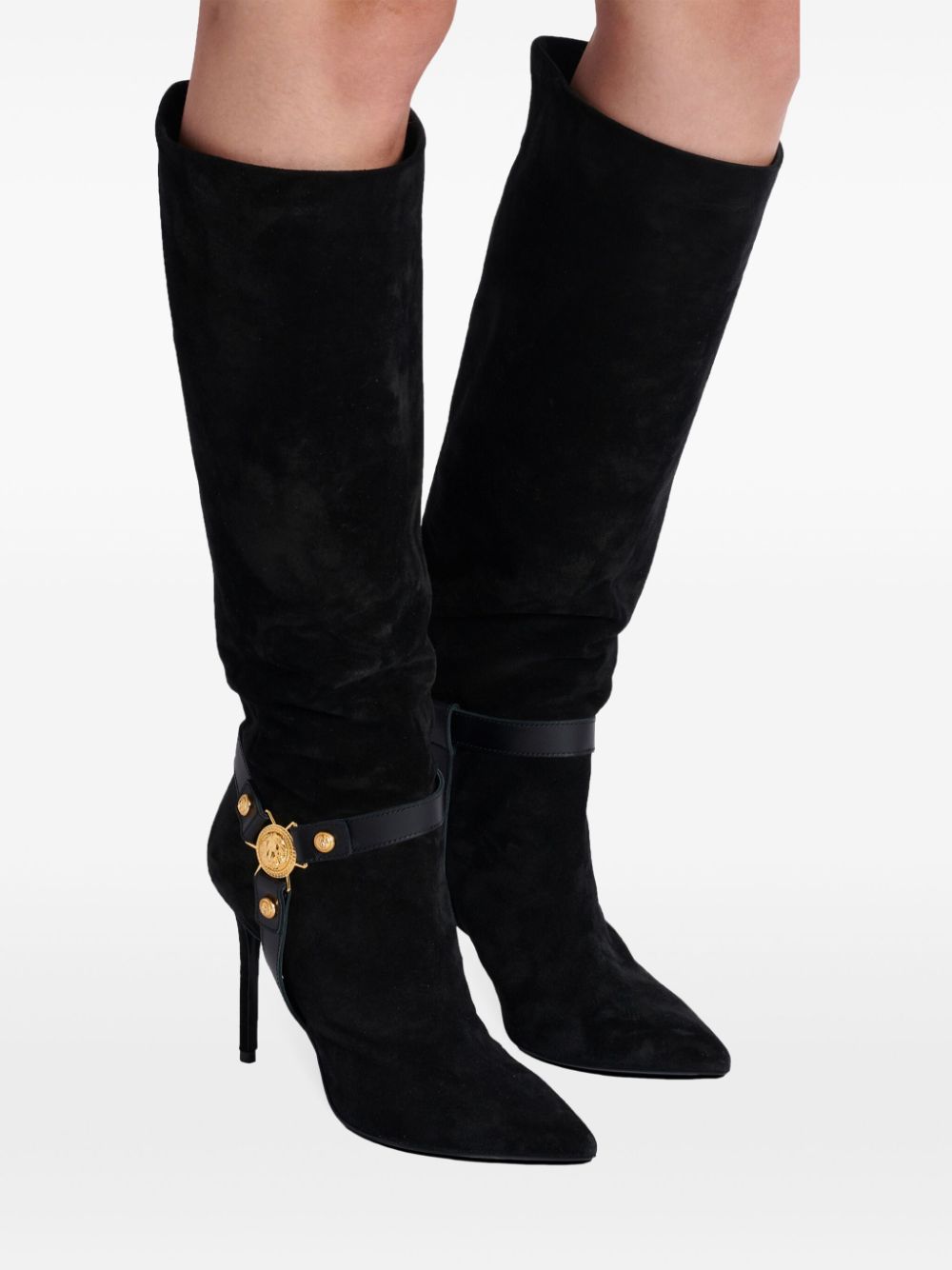 Balmain Eva 95mm suede knee-high boots Women