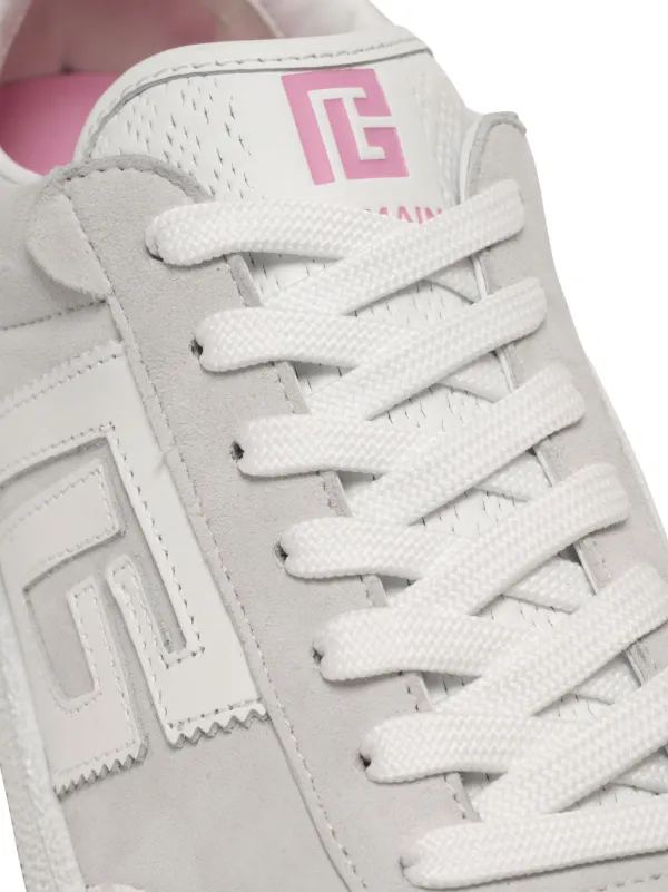 Balmain Swan Panelled Sneakers White FARFETCH GE