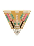 Balmain Art Deco crystal-embellished brooch - Gold