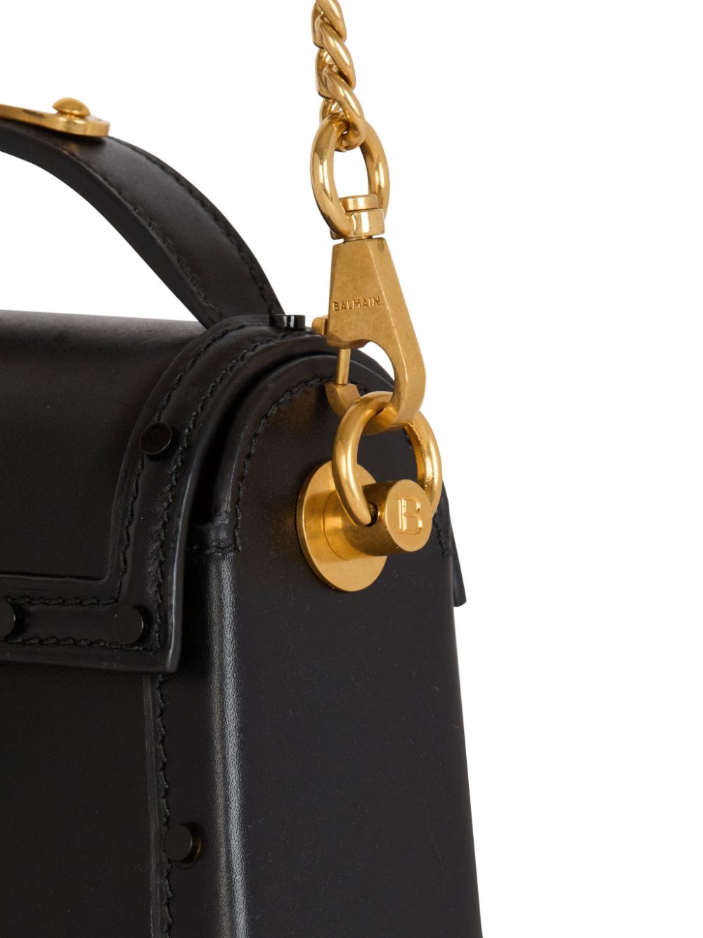 Shop Balmain Small B-buzz Dynasty Leather Shoulder Bag In Black