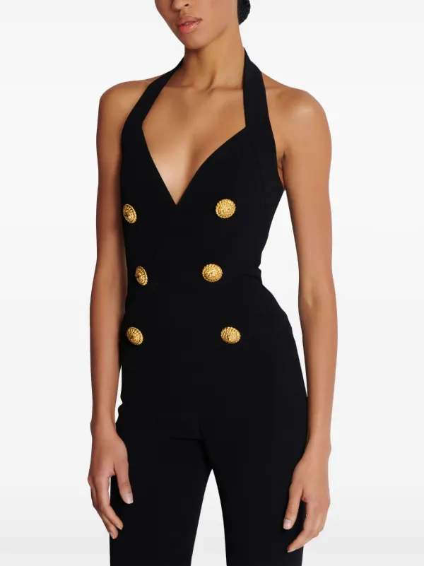 ALAIA アライア ホルターネック ジャンプスーツ Balmain ホルターネック ジャンプスーツ | ブラック | FARFETCH JP