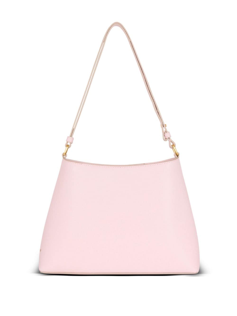 Shop Balmain Emblème Leather Shoulder Bag In Pink