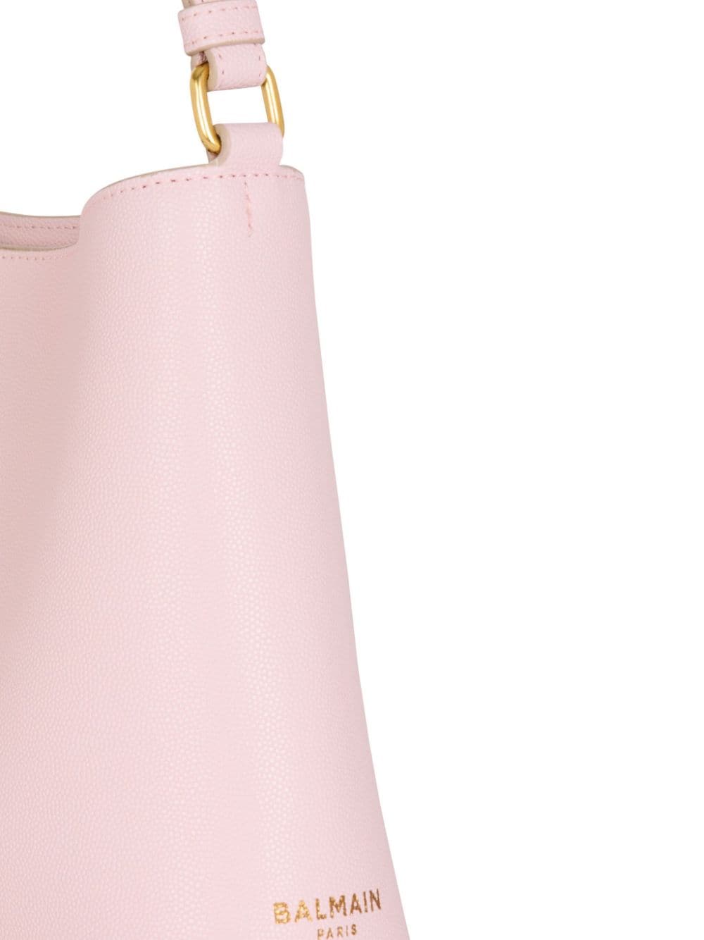 Shop Balmain Emblème Leather Shoulder Bag In Pink