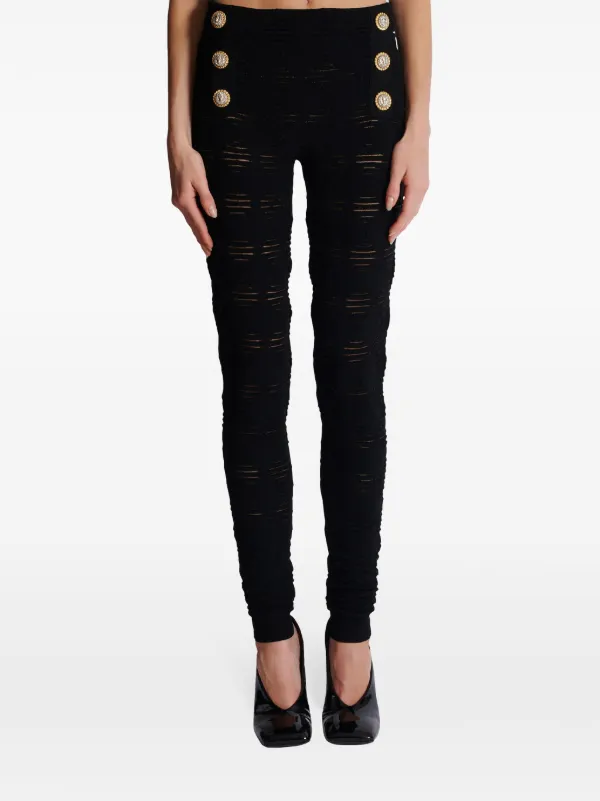 【送料&関税込】Balmain Leggings In Black Viscose Leggings Balmain Black size 36 FR in Viscose - 41212399