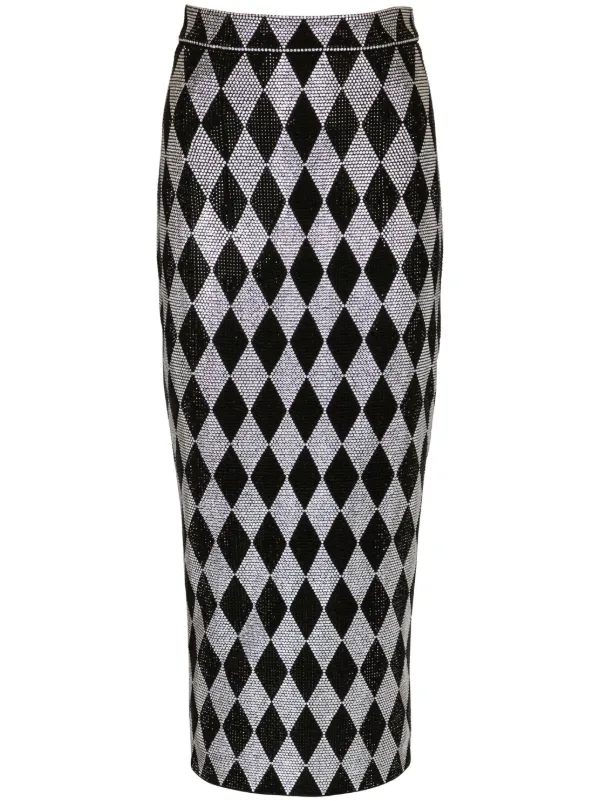 Balmain Gonna Midi Con Strass | Nero | FARFETCH IT