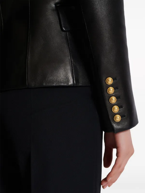 BALMAIN 黒 レザーブレザージャケット