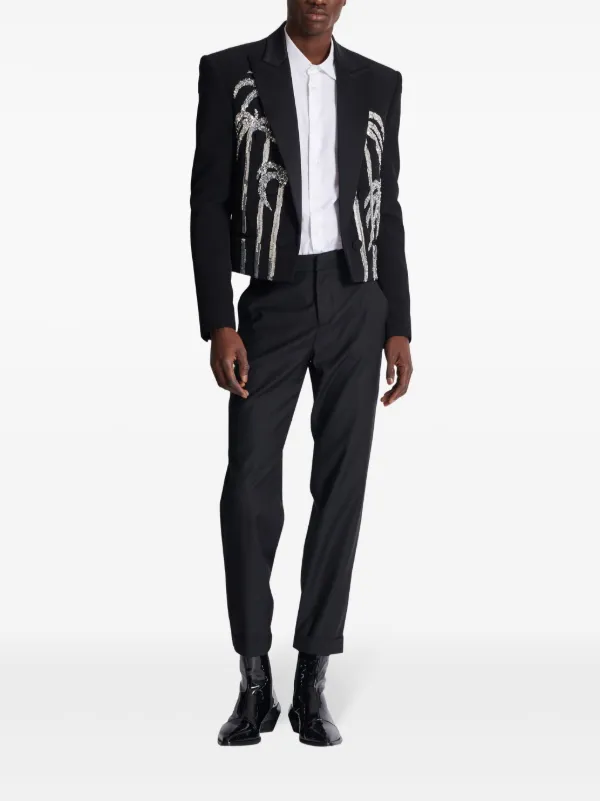 Balmain Palm tree-print Blazer | Black | FARFETCH
