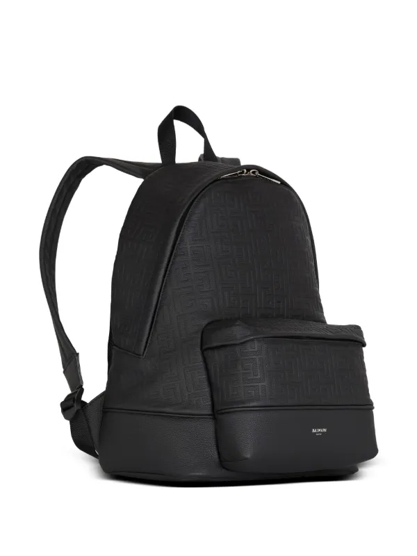 Balmain grained-effect Leather Backpack | Black | FARFETCH