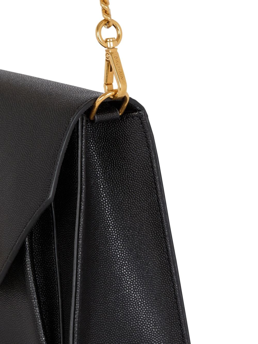 Shop Balmain Emblème Leather Crossbody Bag In 黑色