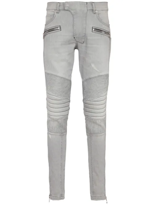 Jean Biker à coupe slim - Balmain - Modalova