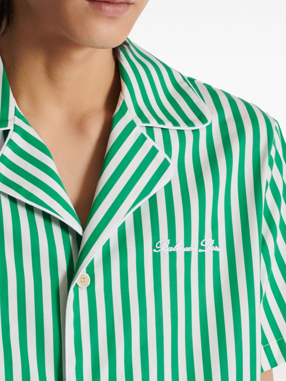 Balmain striped cotton pyjama shirt Men