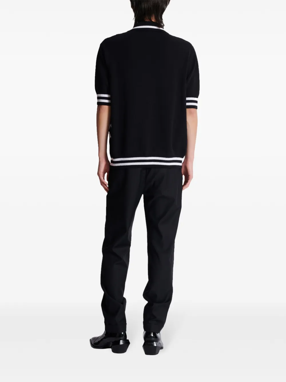 Balmain Diamond knitted polo shirt Men