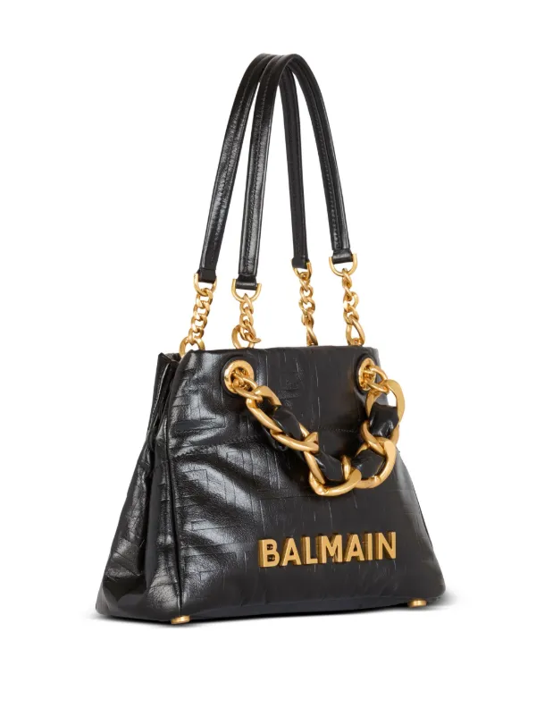 【Balmain】VIPセール【1945 ソフトトート】スモール Balmain Small 1945 Soft Leather Tote Bag | Black | FARFETCH