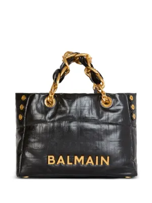 Balmain Small 1945 Soft Leather Tote Bag | Black | FARFETCH