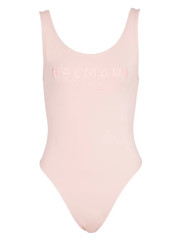 BALMAIN 関税送料込 ピンク ロゴ ワンピース水着 Balmain ロゴ ワンピース水着 | ピンク | FARFETCH JP