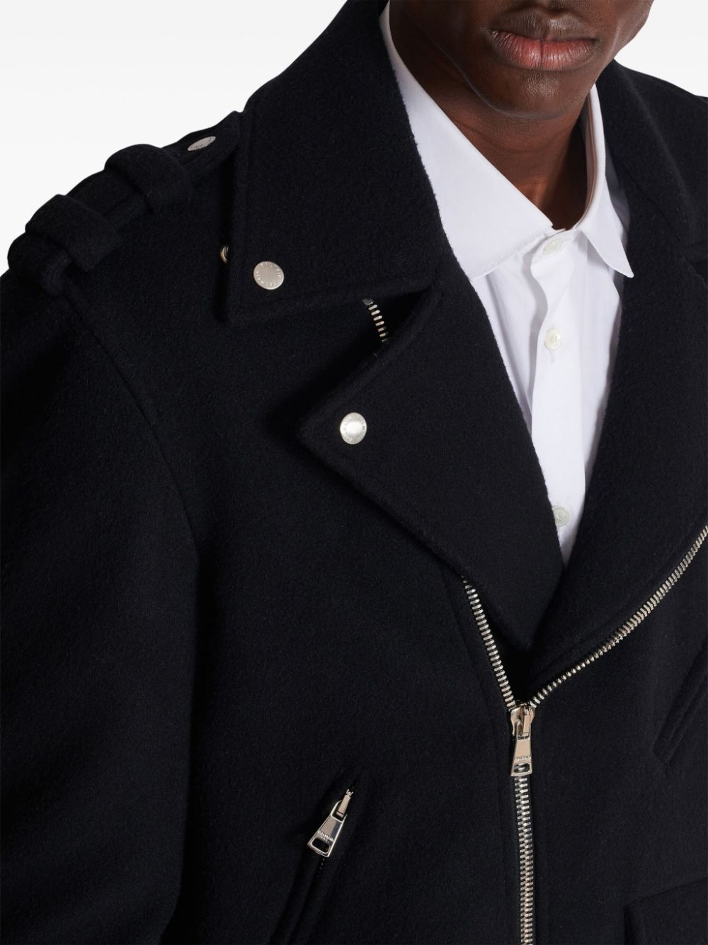 Balmain brushed biker jacket Men