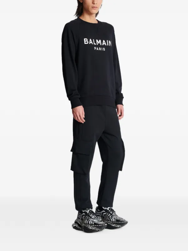 Balmain logo-print Sweatshirt | Black | FARFETCH JO
