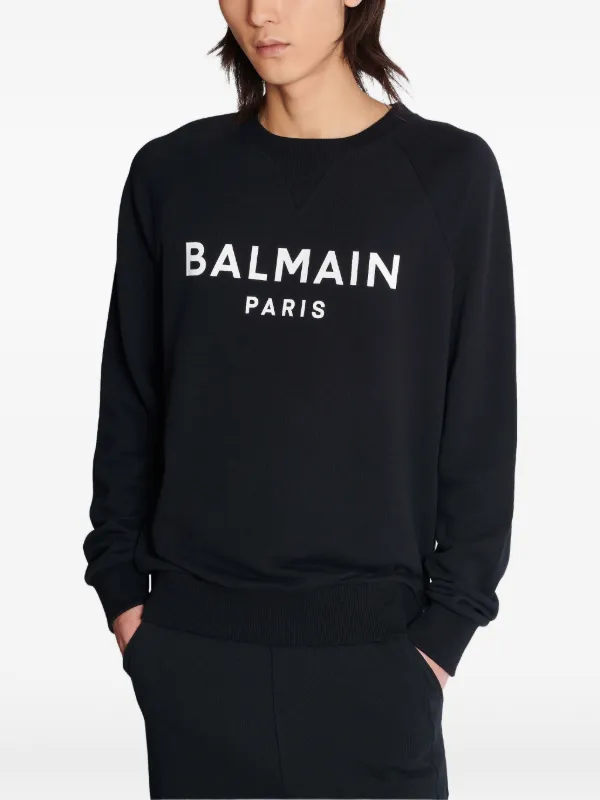 Balmain logo-print Sweatshirt | Black | FARFETCH JO
