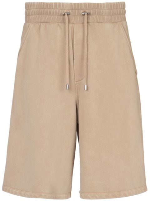 Balmain logo-embroidered cotton shorts