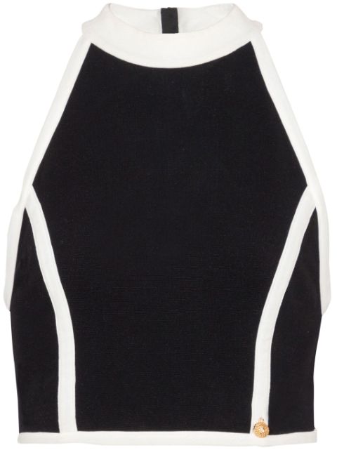 Balmain two-tone halterneck top Women