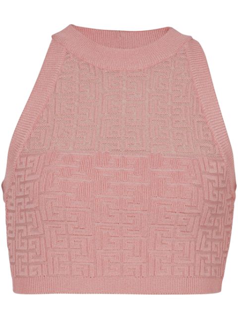 Balmain PB-monogram knitted top Women