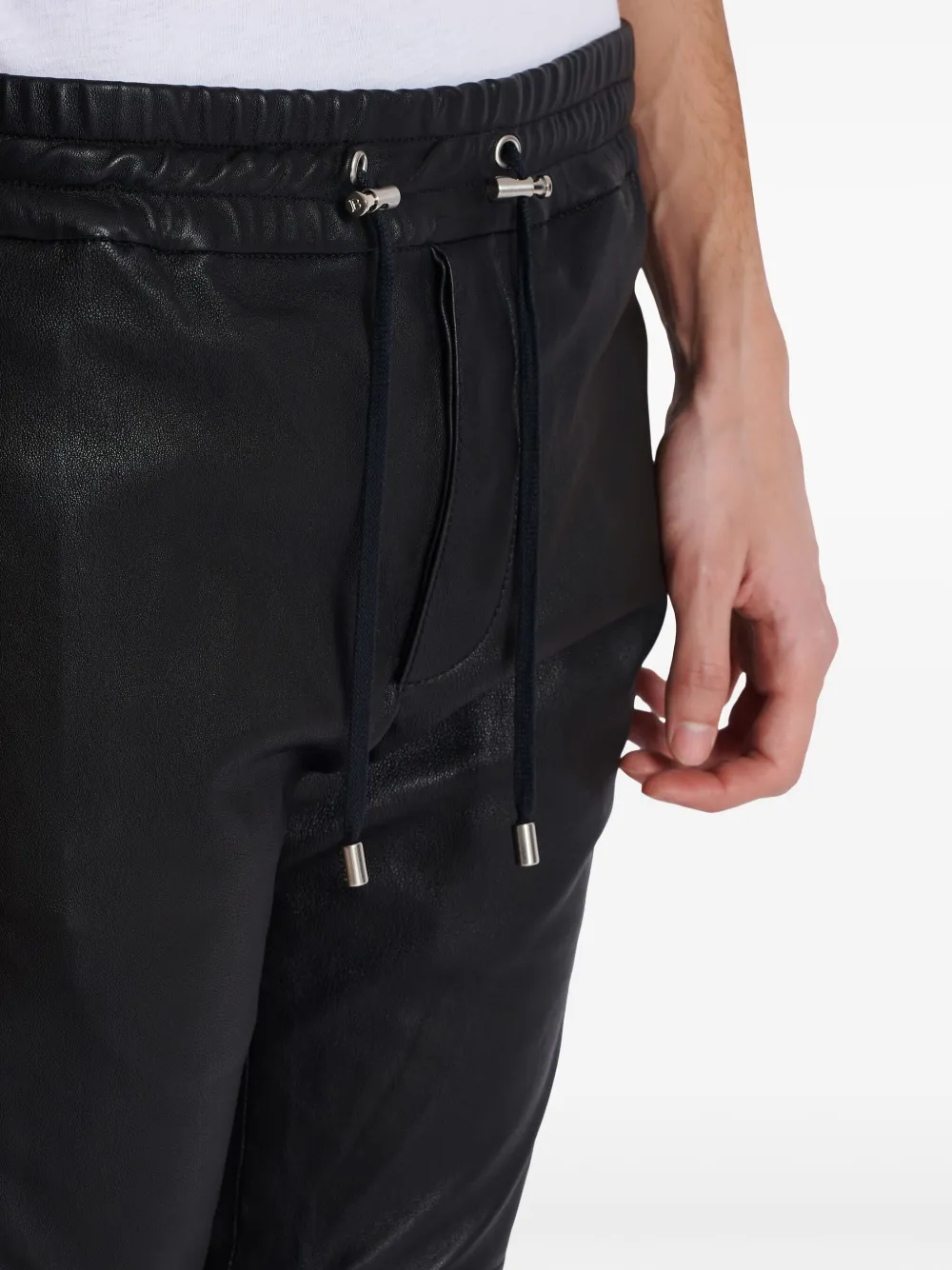 Balmain ドローストリング レザーパンツ | ブラック | FARFETCH JP