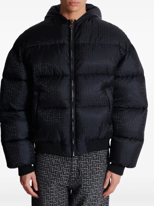 Balmain モノグラム パデッドジャケット Balmain PBモノグラム パデッドジャケット | ブラック | FARFETCH JP