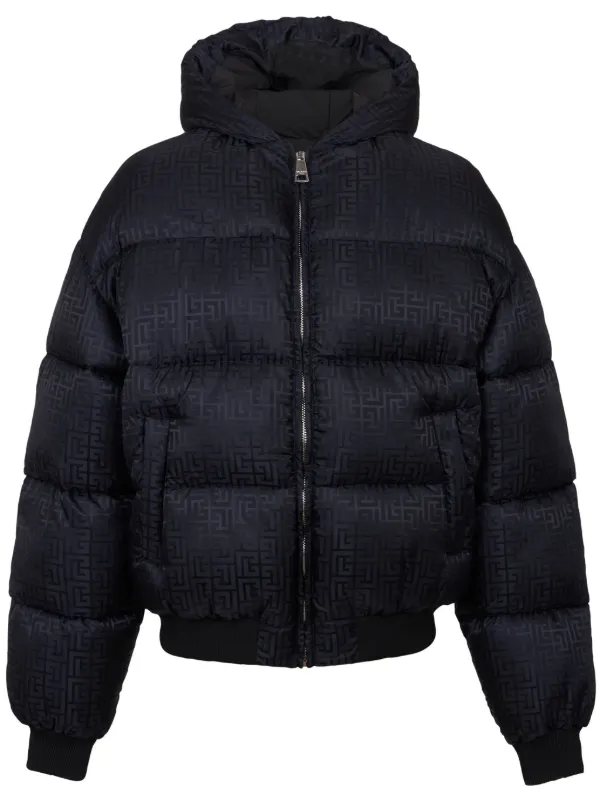 Balmain モノグラム パデッドジャケット Balmain モノグラム パデッドジャケット | ブルー | FARFETCH JP