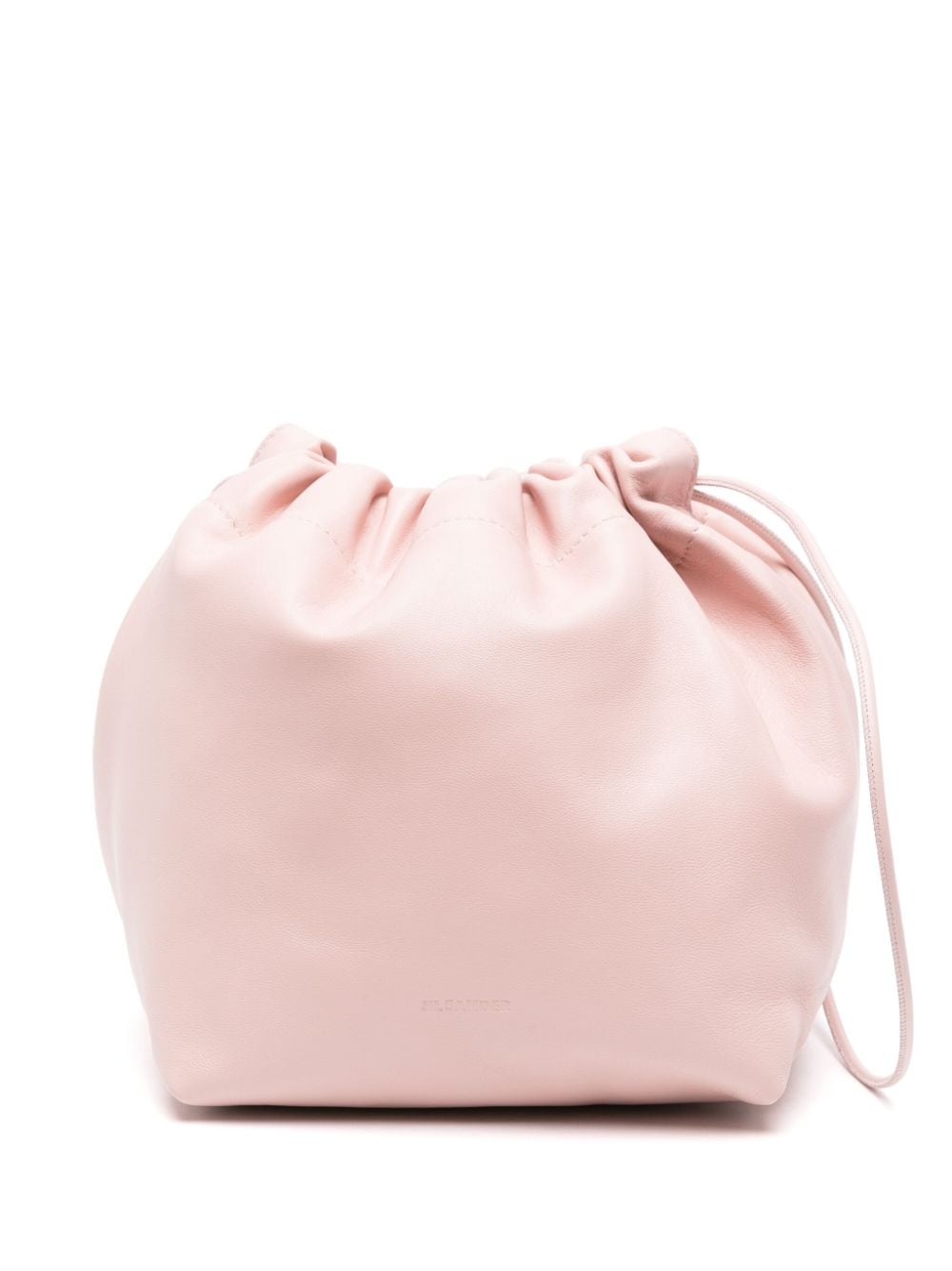 Shop Jil Sander Dumpling Leather Bucket Bag In Pink