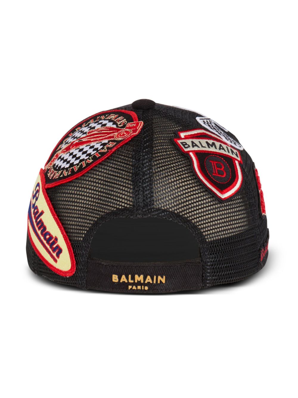 BALMAIN LOGO-APPLIQUÉ RACING COTTON CAP 