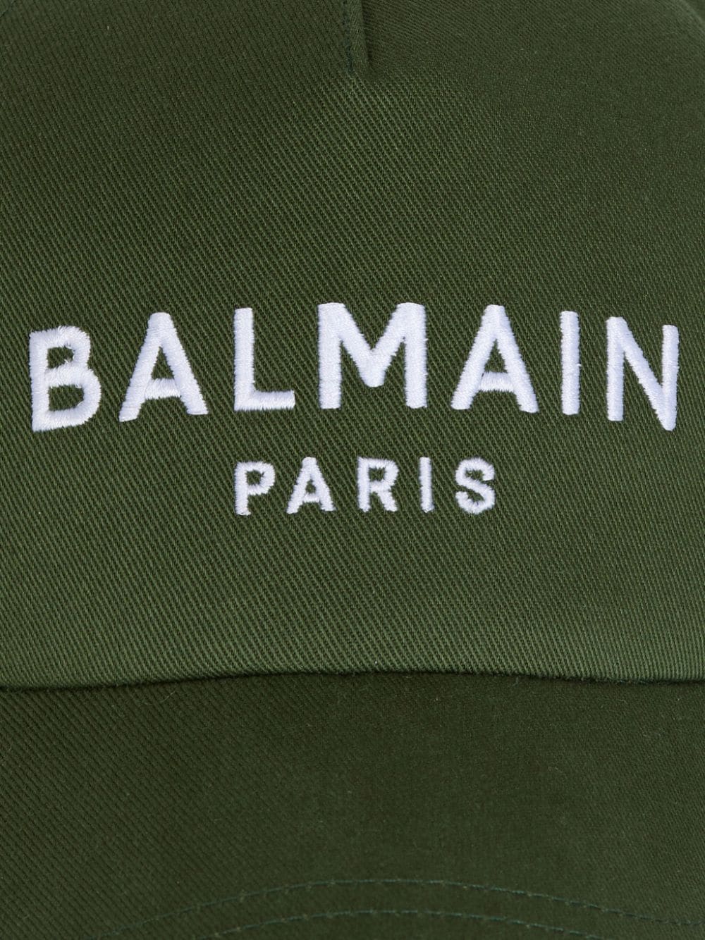 Shop Balmain Logo-embroidered Cotton Cap In Green