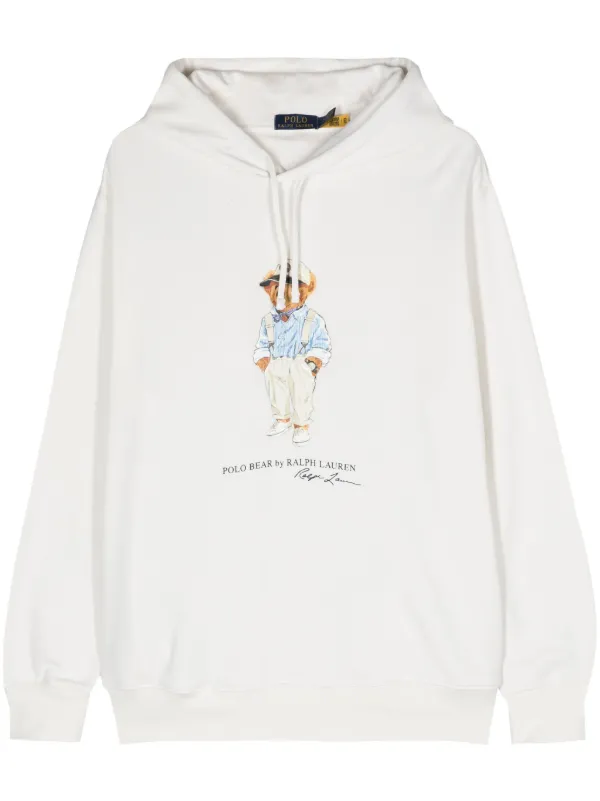 Polo Ralph Lauren Polo Bear Drawstring Hoodie White