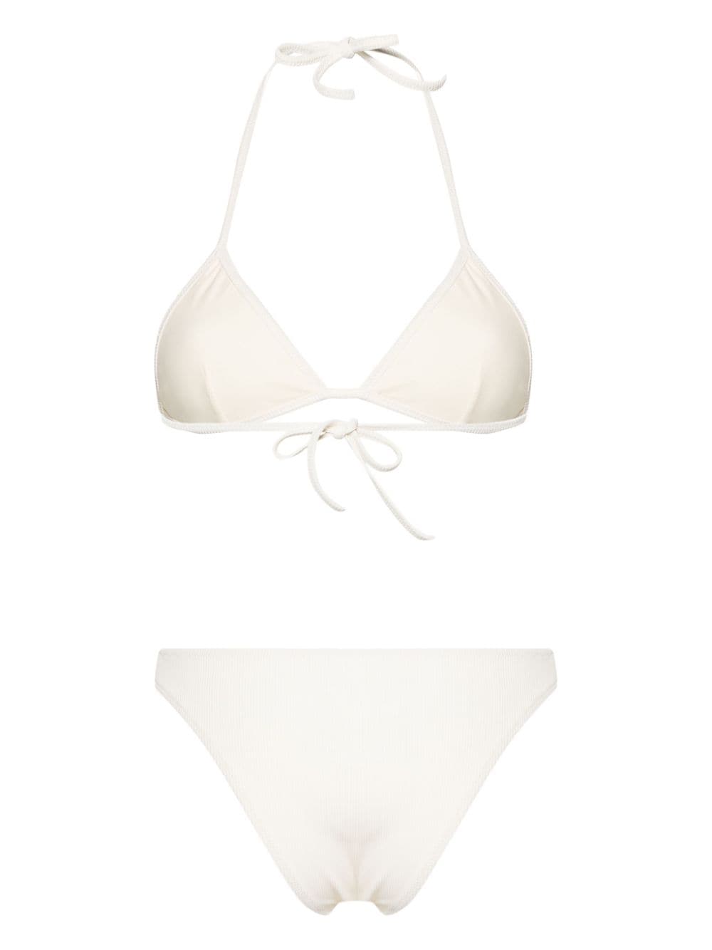 Shop Lido Cinquantotto Ribbed Triangle Bikini In White