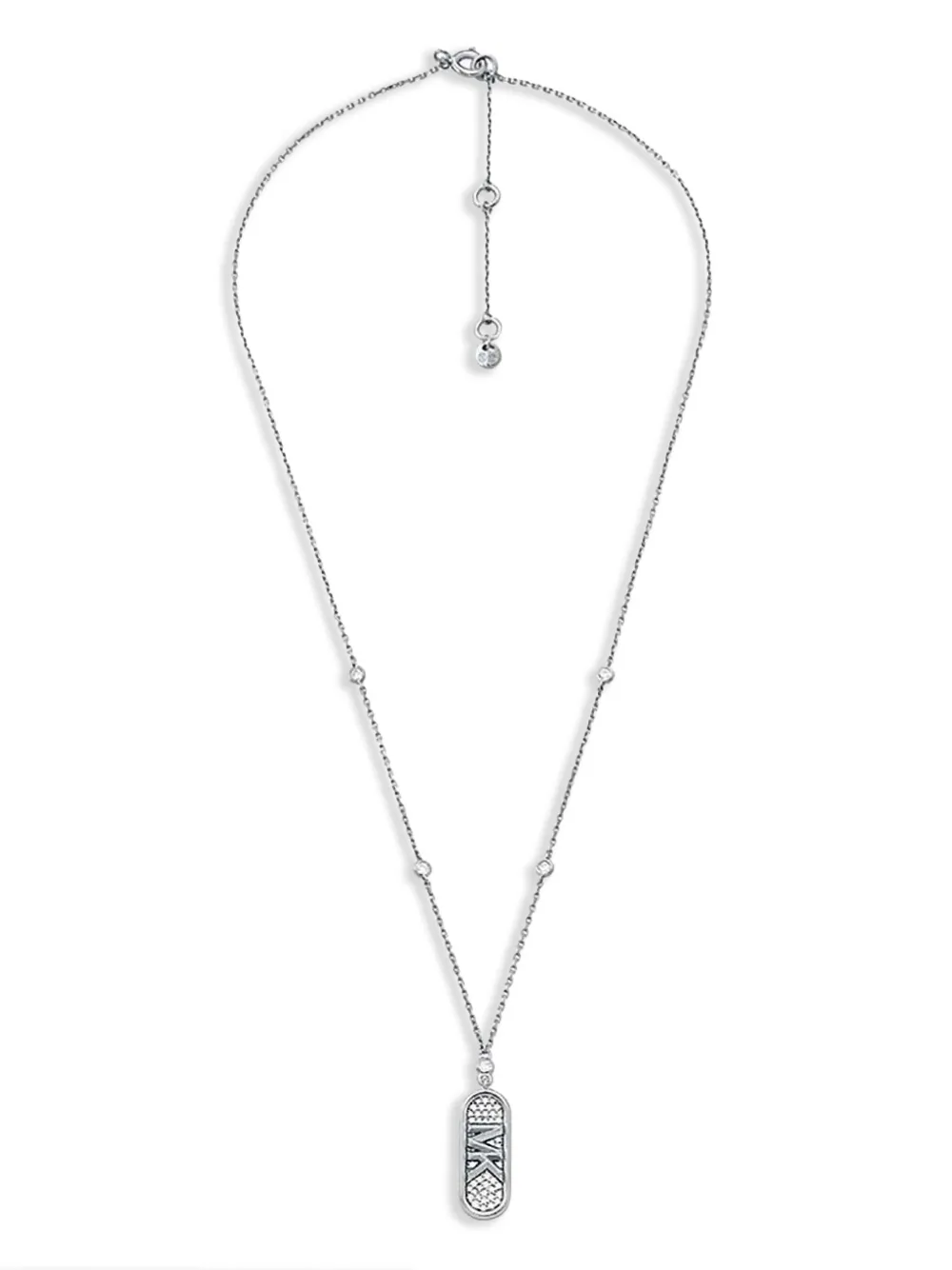 Michael Kors ロゴペンダント ネックレス - シルバートーン Michael Kors ロゴペンダント ネックレス - シルバートーン