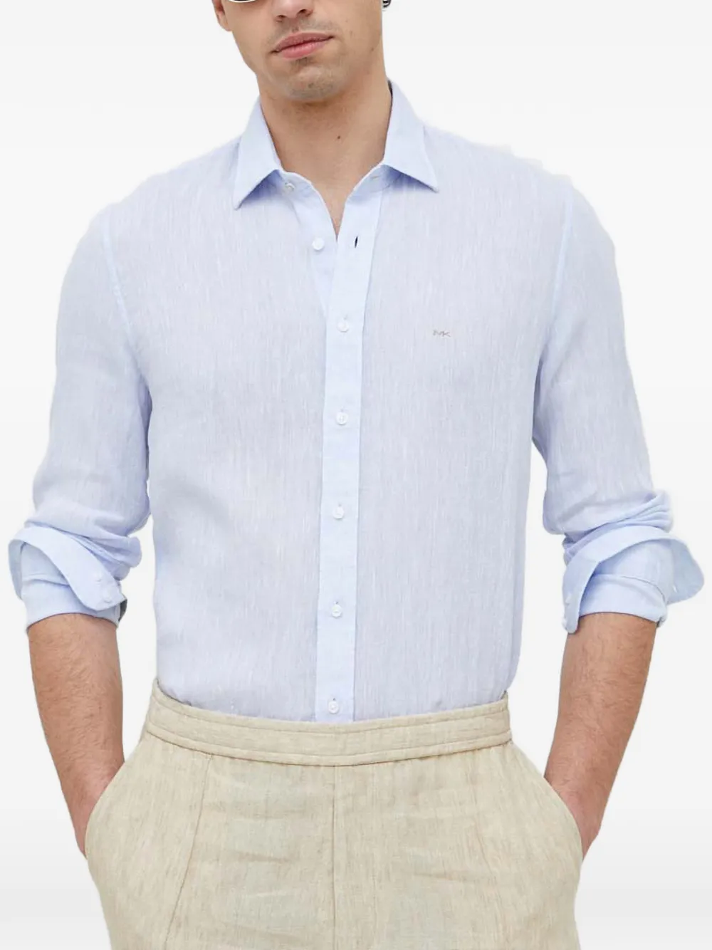Michael Kors linen logo shirt - Blu
