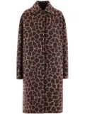 Max Mara animal-print wool coat - Brown