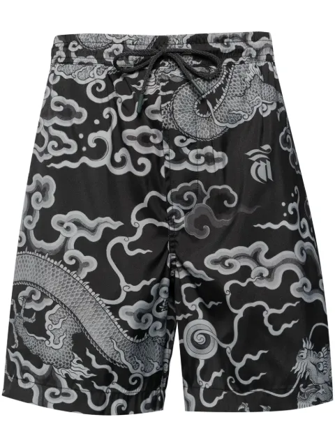 Maharishi shorts de playa con estampado Cloud Dragon