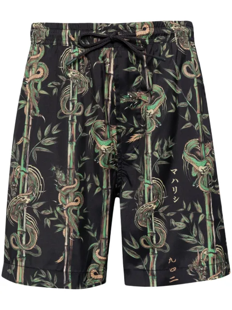 Maharishi shorts de playa Dragon Bamboo